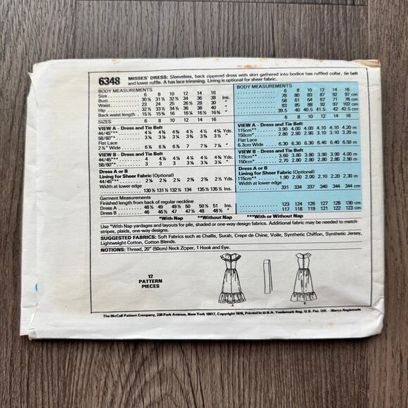 UNCUT Vintage 1970s McCalls 6348 Sewing Pattern Women XXS Off The Shoulder Dress - Picture 2 of 2